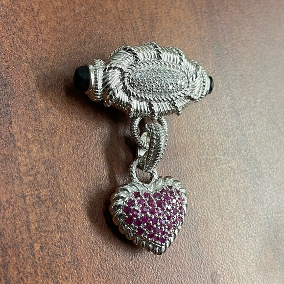 Judith Ripka Brooch/Pin with Detachable Heart Charm - Picture 3 of 5